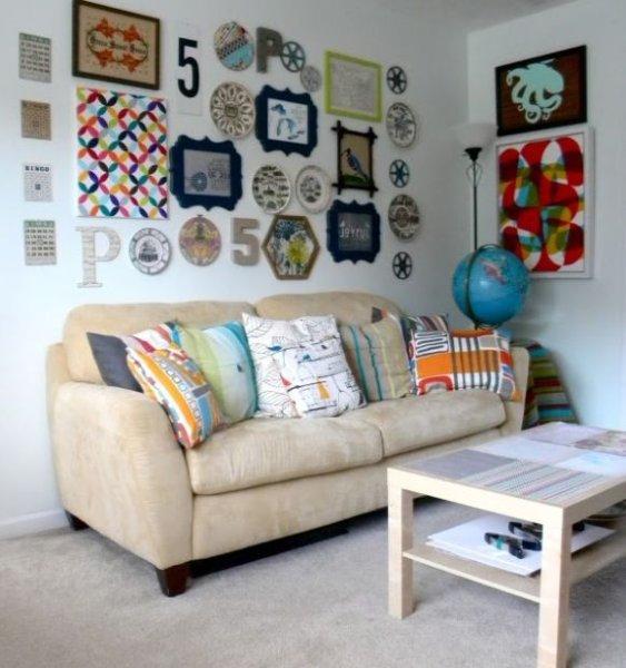 Oturma odalarında duvar dekorasyonu