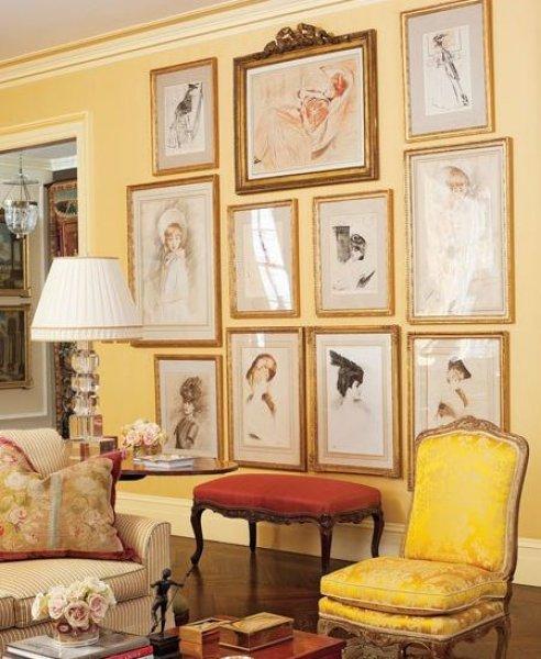 Oturma odalarında duvar dekorasyonu