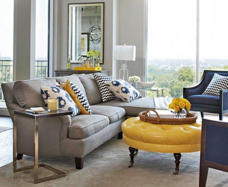 Gri oturma odası dekorasyonları