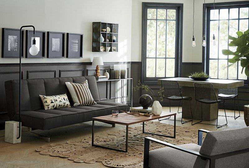 Gri oturma odası dekorasyonları