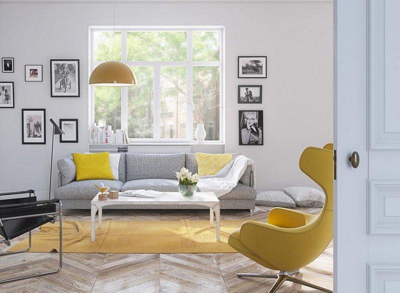 Gri oturma odası dekorasyonları