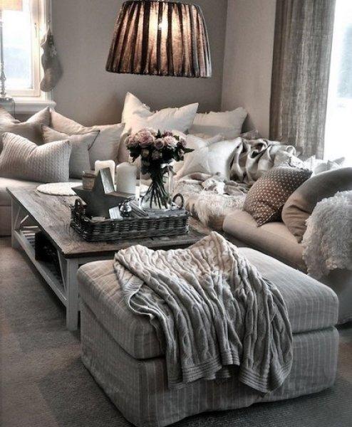 Gri oturma odası dekorasyonları