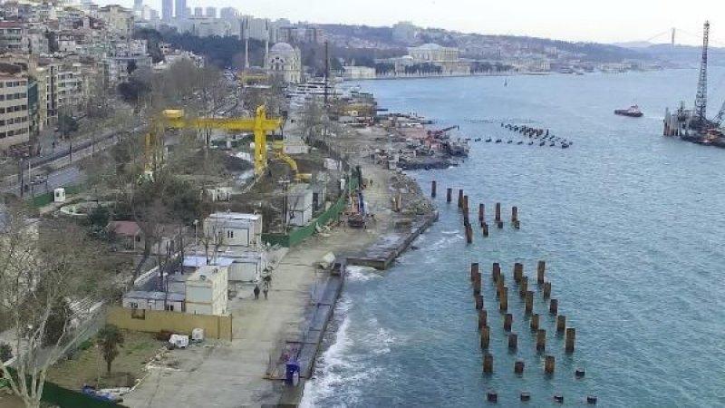 Kabataş sahilinde çalışmalar sürüyor