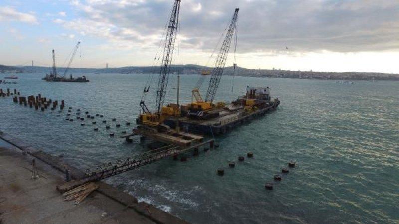 Kabataş sahilinde çalışmalar sürüyor