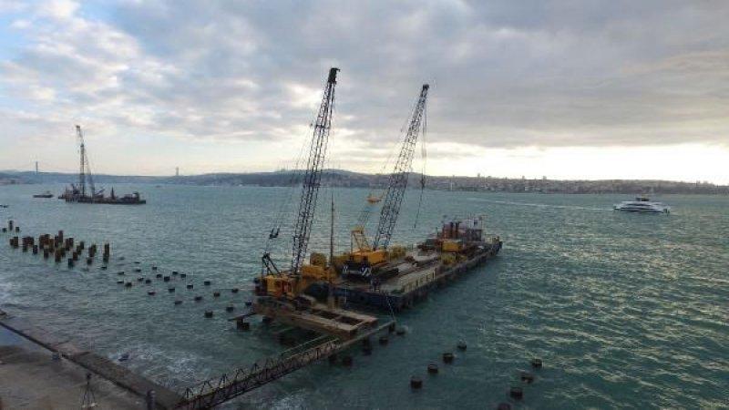 Kabataş sahilinde çalışmalar sürüyor