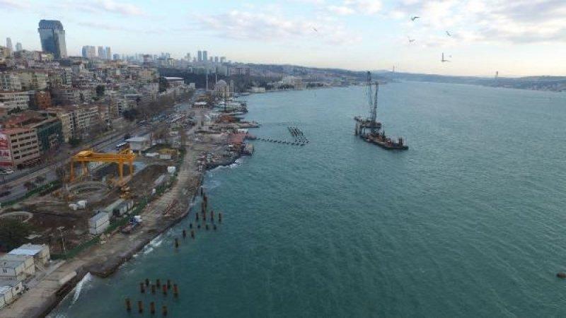 Kabataş sahilinde çalışmalar sürüyor