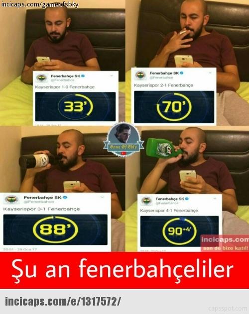 Kayserispor-Fenerbahçe maçı capsleri