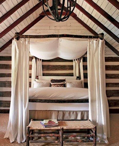 Rustik yatak odası dekorasyonu