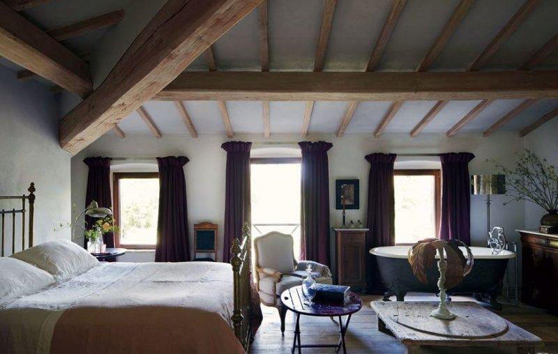 Rustik yatak odası dekorasyonu