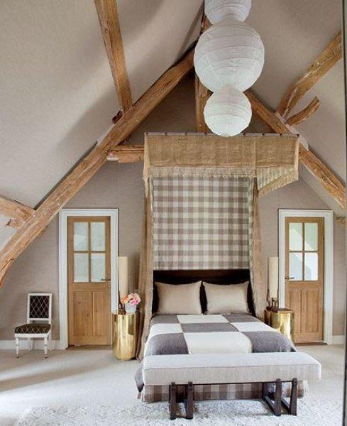 Rustik yatak odası dekorasyonu