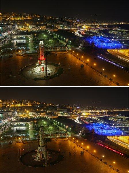 Dünya saatine Türkiye'nin çeşitli yerlerinden destek