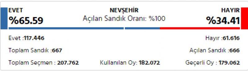 İl il 2017 referandum sonuçları
