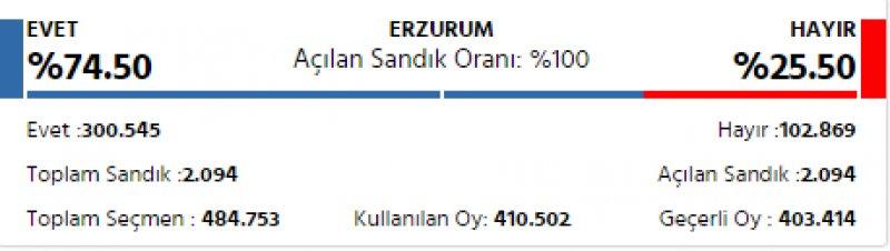 İl il 2017 referandum sonuçları