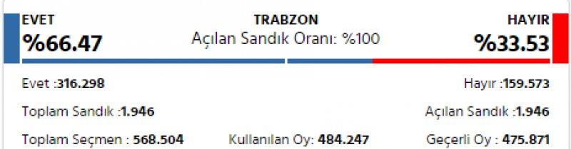 İl il 2017 referandum sonuçları