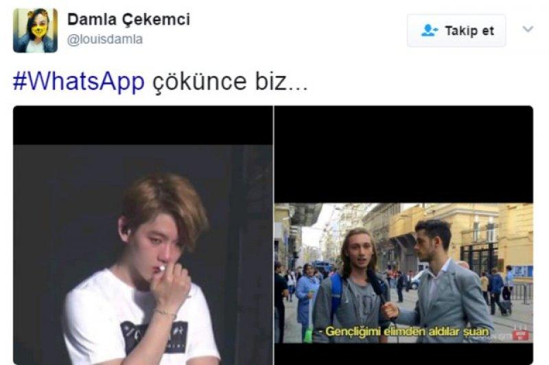 WhatsApp'ın çöküşüyle ortaya çıkan Twitter esprileri