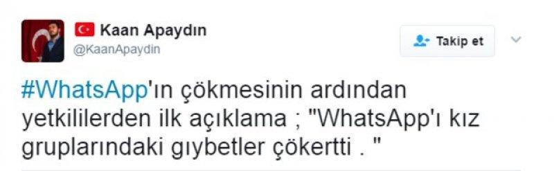 WhatsApp'ın çöküşüyle ortaya çıkan Twitter esprileri