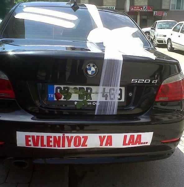 İlginç gelin arabası yazıları 