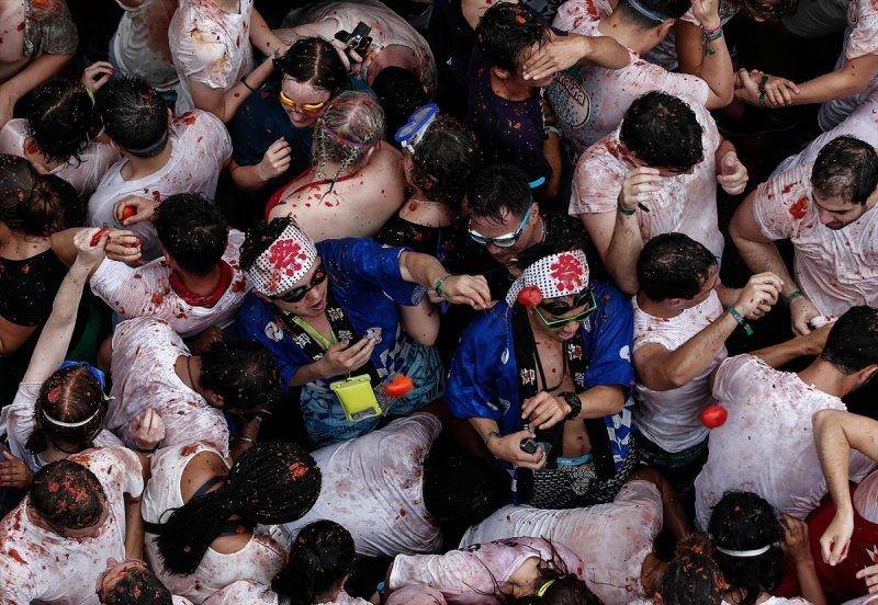 İspanya'da La Tomatina festivali