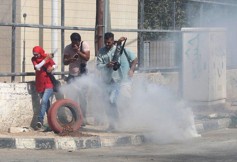 İsrail askerinin Batı Şeria'daki gösterilere müdahalesi