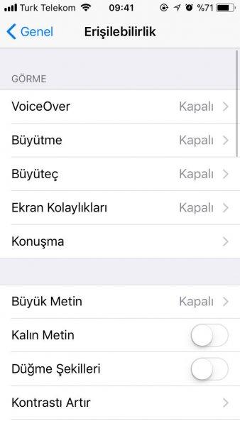 İOS 11'de karanlık ekran sorunu çözüm yolu