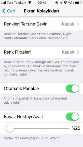 İOS 11'de karanlık ekran sorunu çözüm yolu