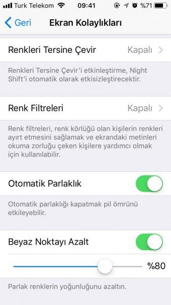 İOS 11'de karanlık ekran sorunu çözüm yolu