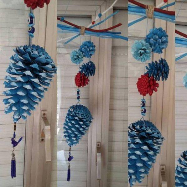 Dekorasyonda kozalak süslemeleri 