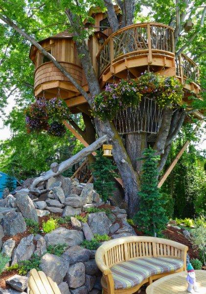 Ağaç dallarının arasına yapılan muhteşem ev