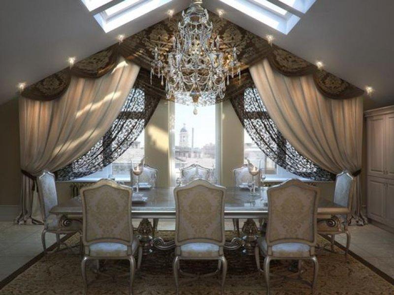 Eğimli pencereler için tasarlanmış perde modelleri 