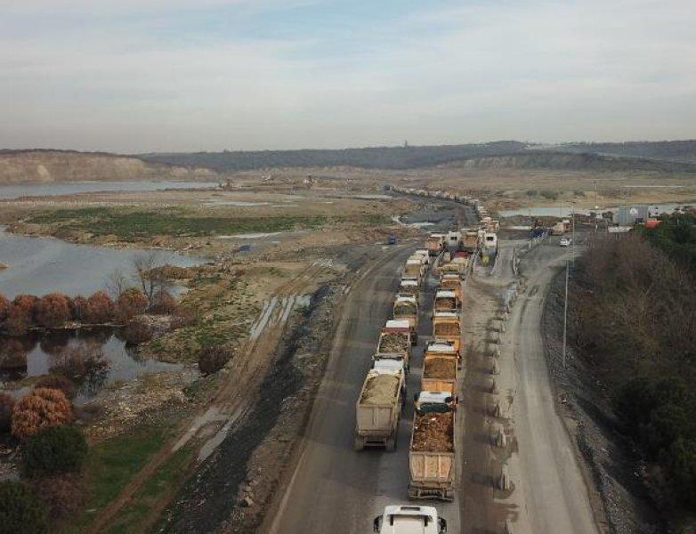 İstanbul'da sarı kamyonlara havadan takip