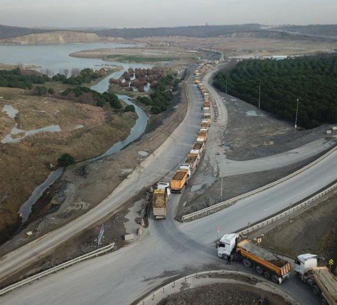 İstanbul'da sarı kamyonlara havadan takip