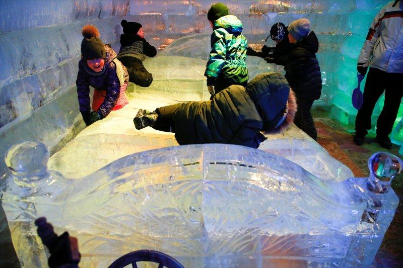 Moskova'da buzdan heykeller festivali 