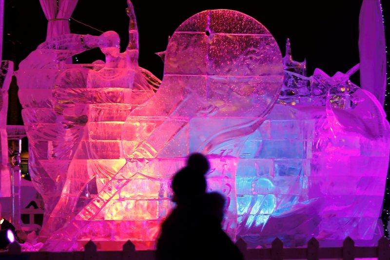 Moskova'da buzdan heykeller festivali 