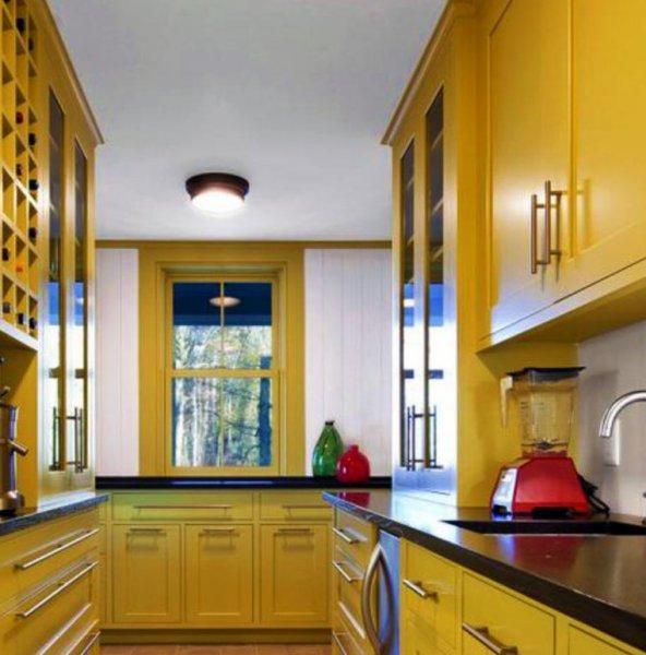 Çift tezgahlı mutfak dekorasyonu 