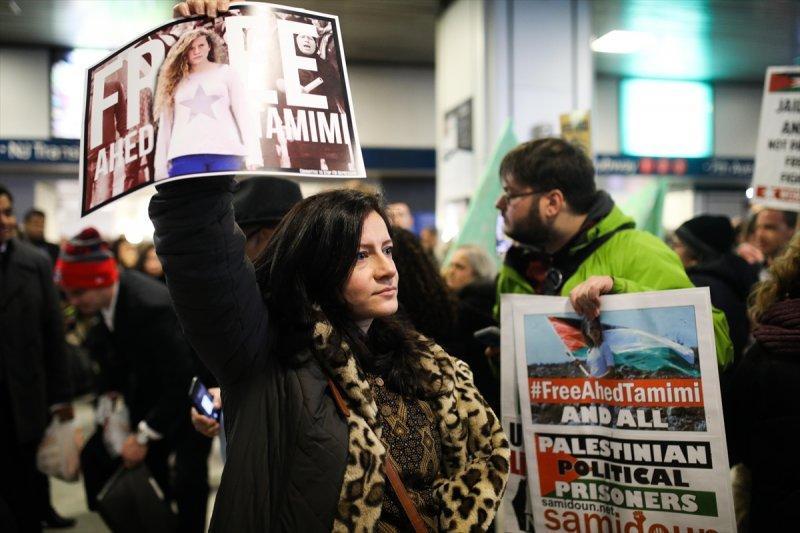  New York'ta Filistinli Temimi'ye destek gösterisi