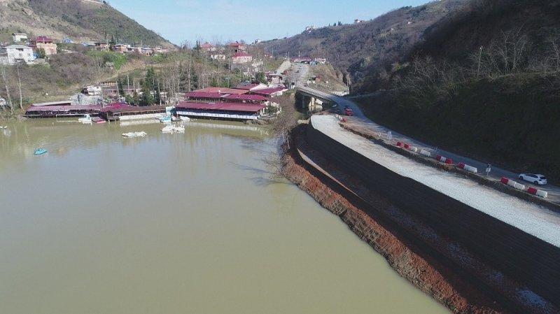 Sera Gölü’nün duvarı düzeltildi