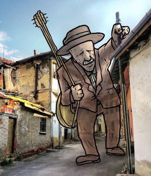 Dev illüstrasyonlarla sokak sanatı 