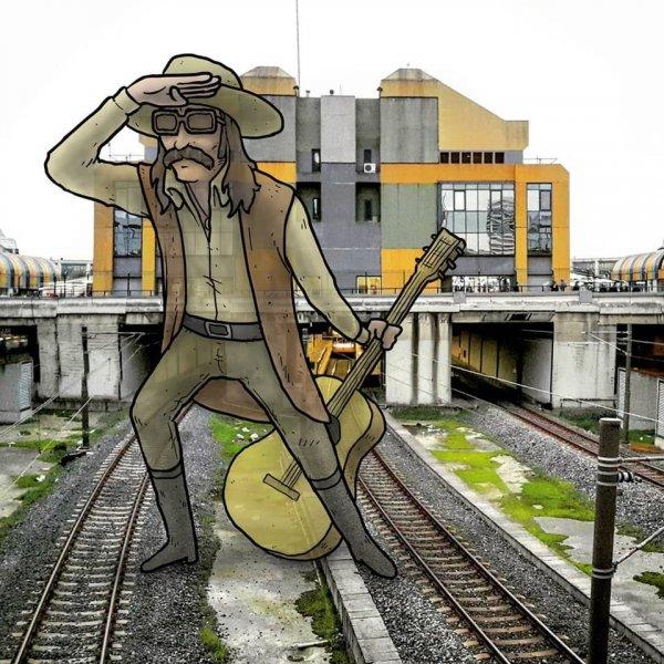 Dev illüstrasyonlarla sokak sanatı 