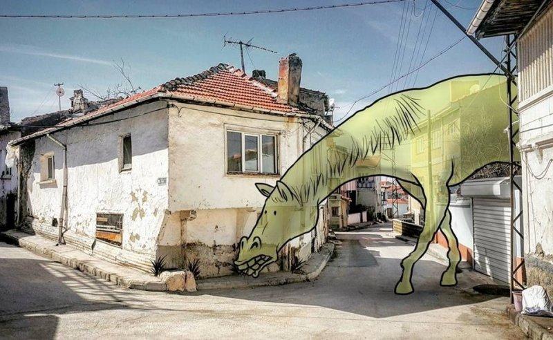 Dev illüstrasyonlarla sokak sanatı 