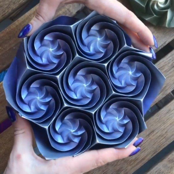 Kusudama sanatıyla yapılmış eserler