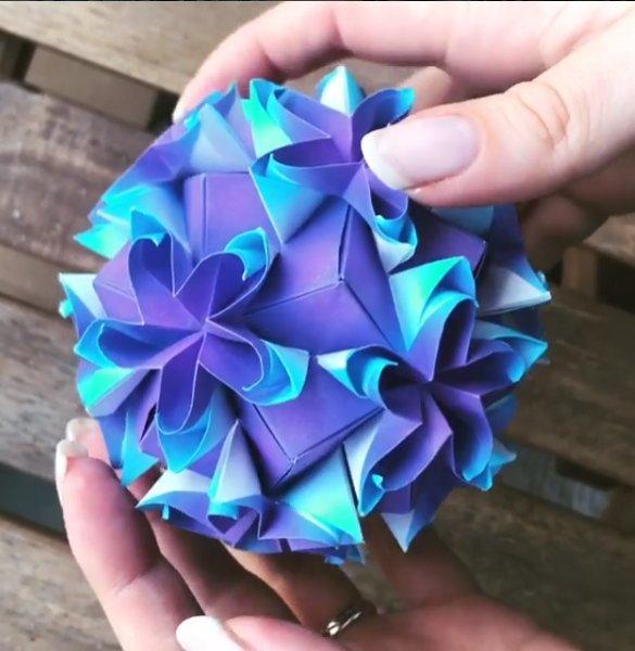 Kusudama sanatıyla yapılmış eserler