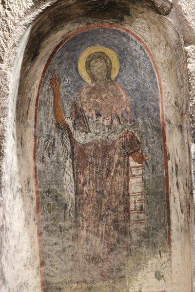 Gümüşler Manastırı'ndaki 'Gülen Meryem Ana' freski