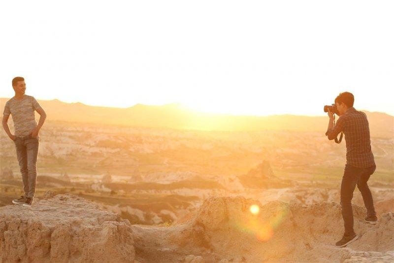 Kapadokya'da doğanın gösterisi: Gün batımı