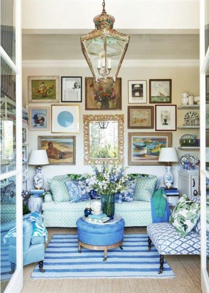 Dekorasyonda mavi ve beyaz uyumu 