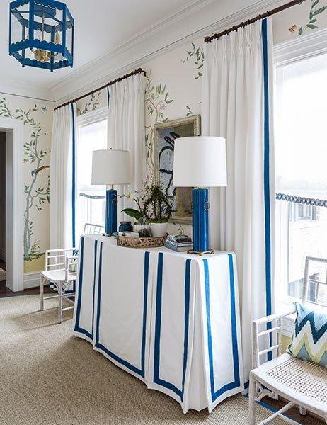 Dekorasyonda mavi ve beyaz uyumu 