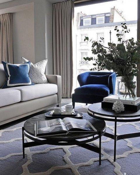 Dekorasyonda mavi ve beyaz uyumu 