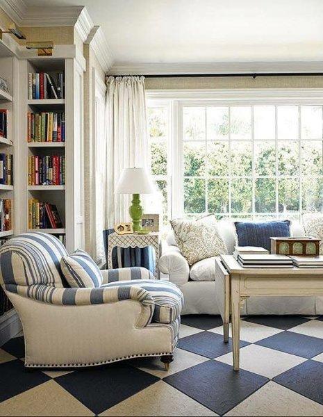 Dekorasyonda mavi ve beyaz uyumu 