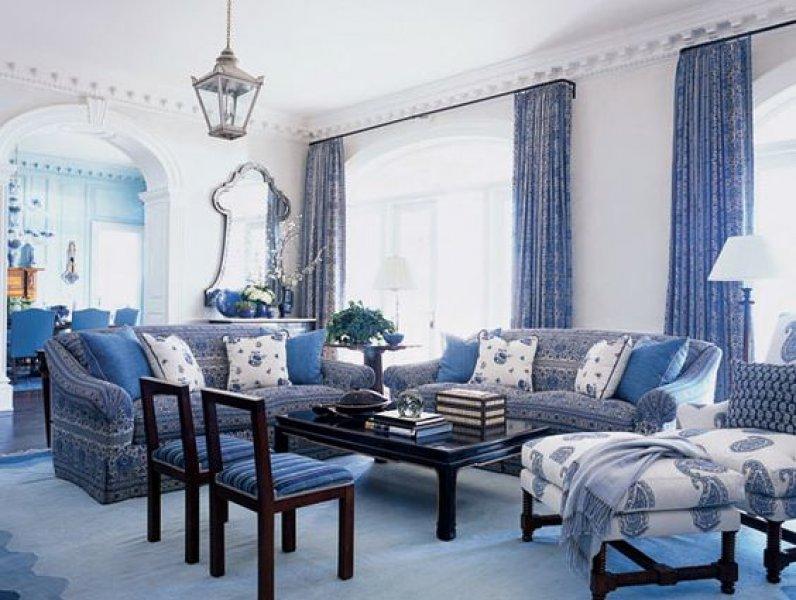 Dekorasyonda mavi ve beyaz uyumu 