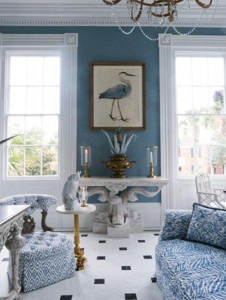 Dekorasyonda mavi ve beyaz uyumu 