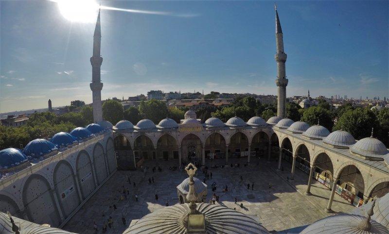 Sultanahmet Camii’nde dev restorasyon havadan görüntülendi